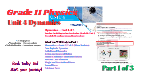 Grade 11 Physics Unit 4: Dynamics (Part 1 of 3)