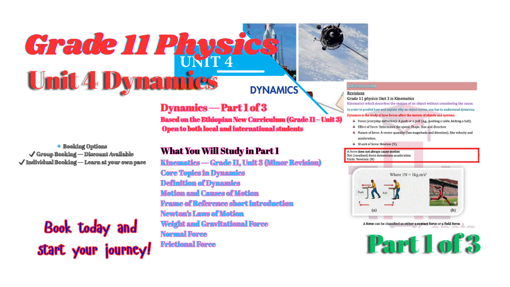 Grade 11 Physics Unit 4: Dynamics (Part 1 of 3)