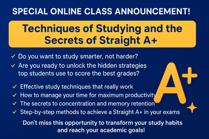 Techniques of Studying and the Secrets of Straight A+